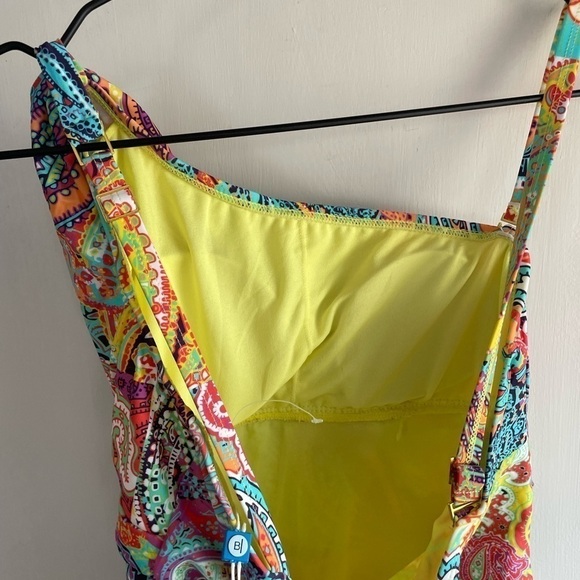New! Bleu Rod Beattie One Shoulder Boho Paradise Swim Suit - Picture 5 of 9